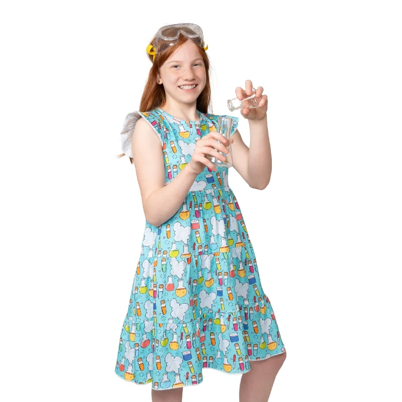 Science Equipment Kids Tiered Dress [FINAL SALE]Spaghetti Strap Dress