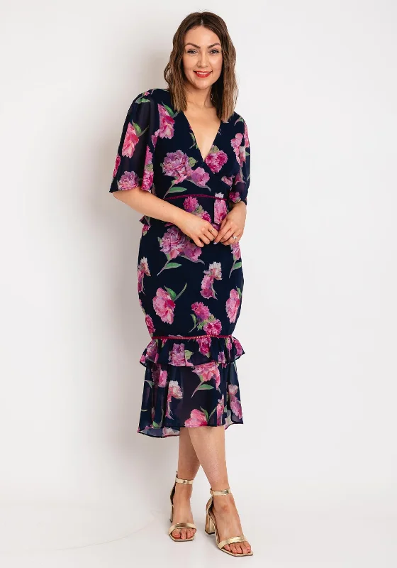 Hope & Ivy Amore Peplum Waist Floral Midi Dress, MultiGolf Dress