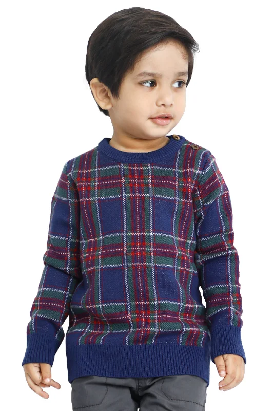 Boys Toddler Sweater In Mix SKU: IBE-0003-MIXV-Neck Knit Tops