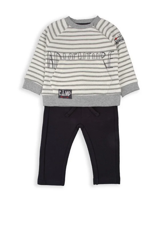 Babybol Baby Boy Knit Sweater and Pant Set, Grey MultiHigh-Fashion Knit Tops