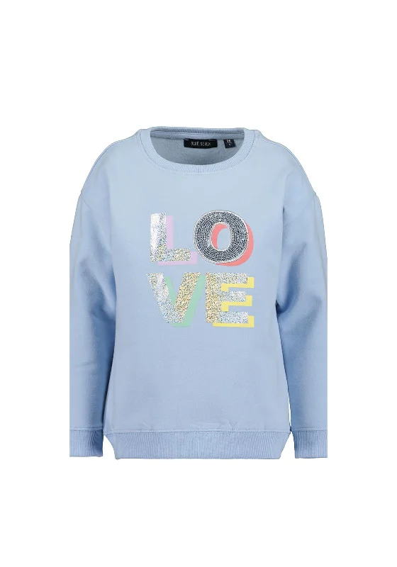 Blue Seven Mini Girl Love Long Sleeve Sweater, BlueVelvet Knit Tops