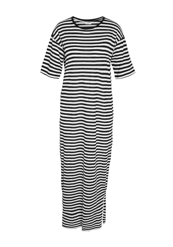 Noisy May Mayden Stiped Maxi Dress, Black & WhiteGala Dress