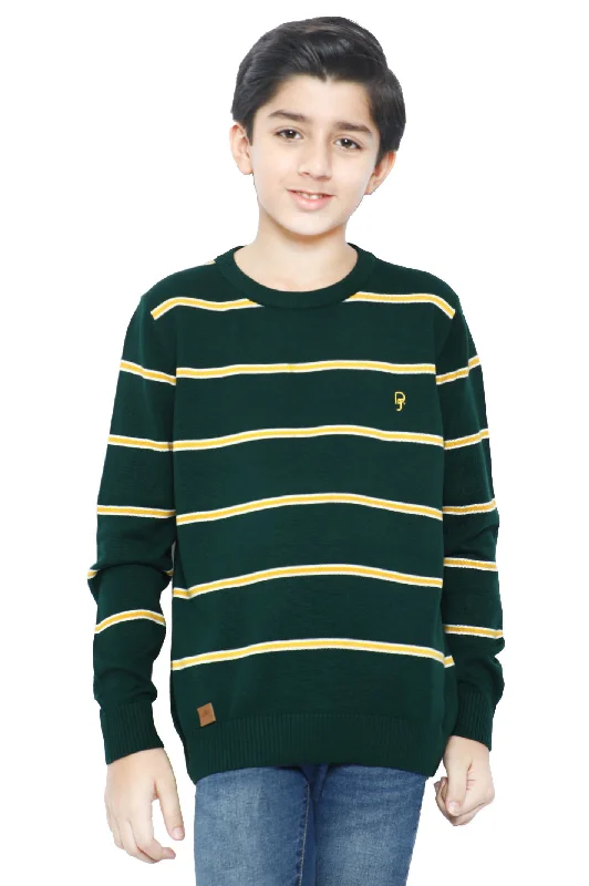 Boys Sweaters In Green SKU: KBE-0162-GREENMetallic Knit Tops