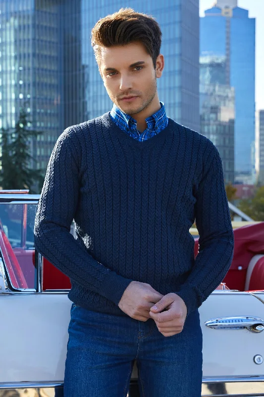 Gents Sweater SKU: SA605-BLUEYoga Knit Tops