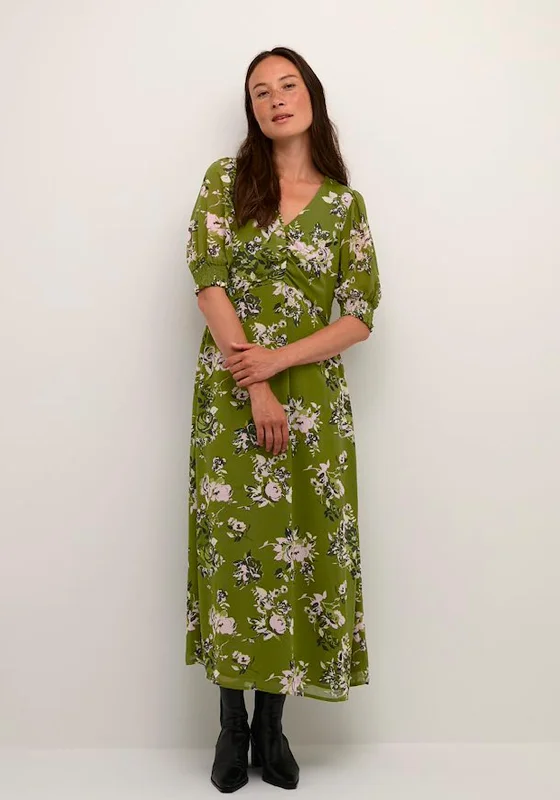 KAFFE Kavita Floral Maxi Dress, GreenBoho Dress