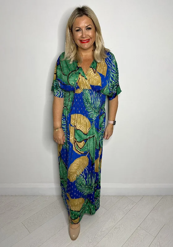 Serafina Collection One Size Tropical Print Maxi Dress, Blue MultiSweater Dress