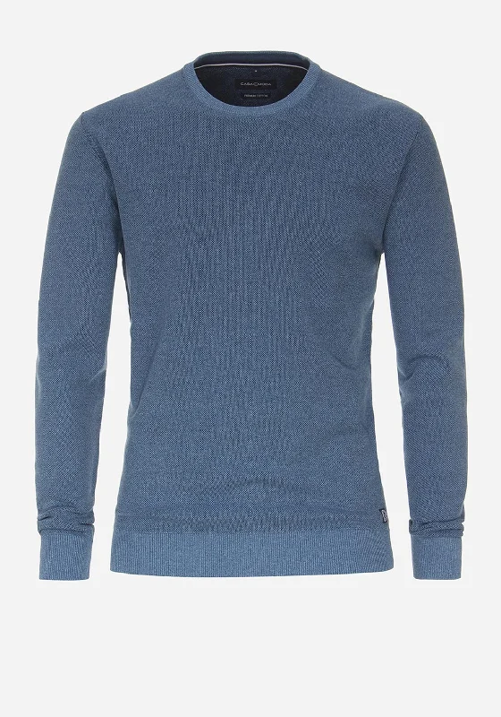 Casa Moda Crew Neck Sweater, Dark BlueV-Neck Knit Tops