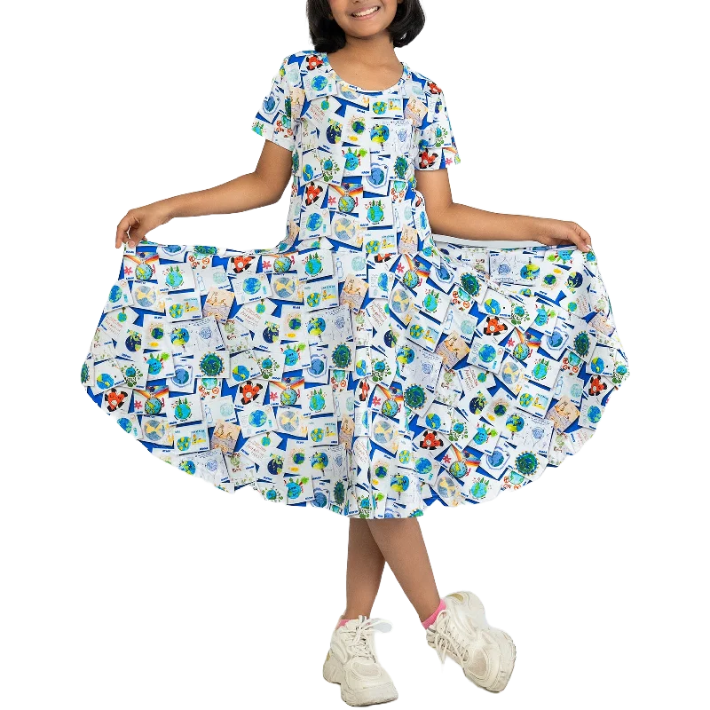 Save The Earth Kids' Art Kids Twirl Dress [FINAL SALE]High-visibility Dress