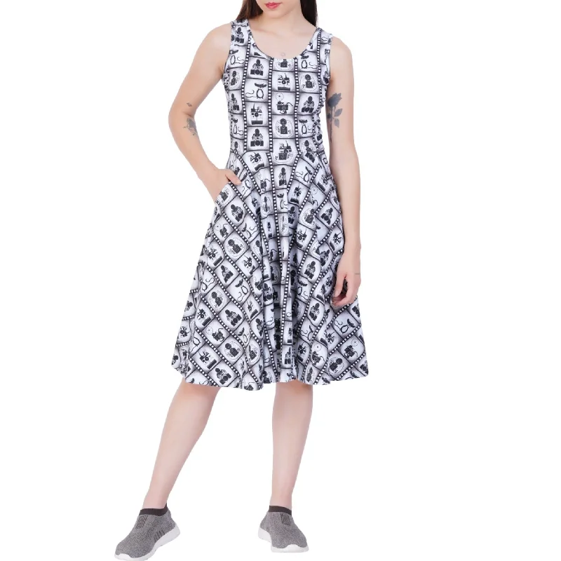 Curious Creatures & Cameras Sleeveless Twirl DressDesigner Dress