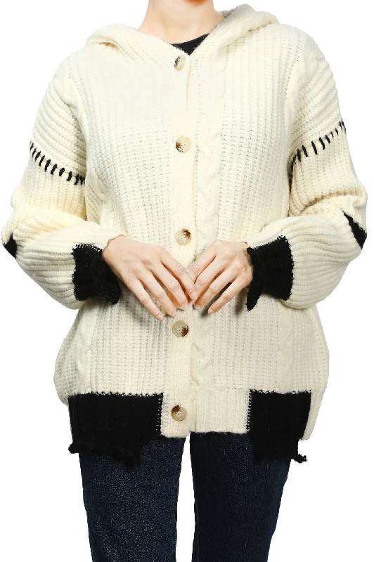 Ladies Sweater SKU: SL995-CREAMFringed Knit Tops