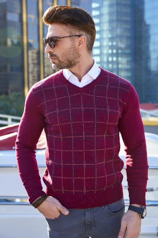 Gents Sweater SKU: SA603-MAROONStreetwear Knit Tops