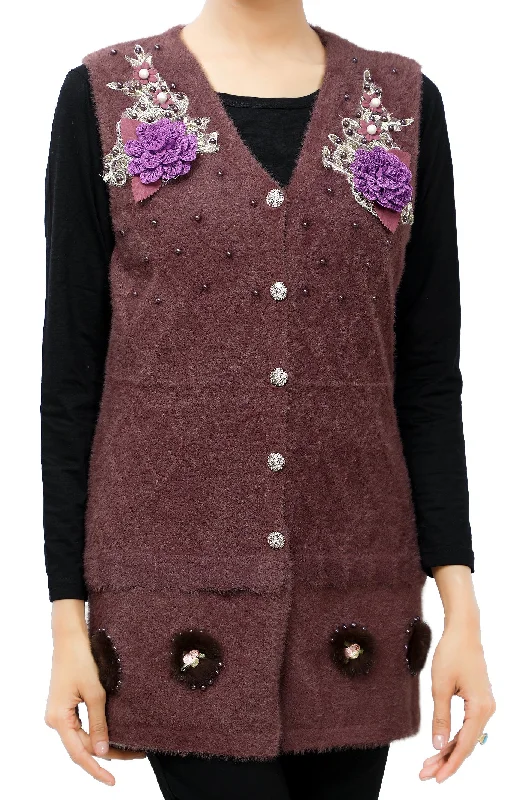 Ladies Sweater SKU: SL949-PURPLEHigh-Fashion Knit Tops