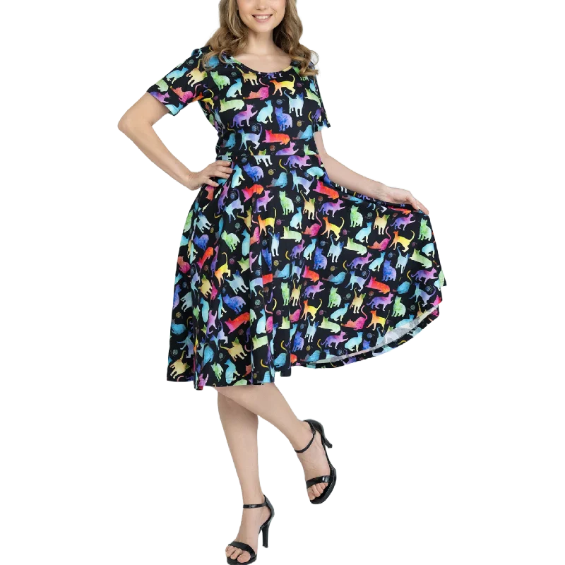 Rainbow Cats String Theory Twirl DressDirndl Dress