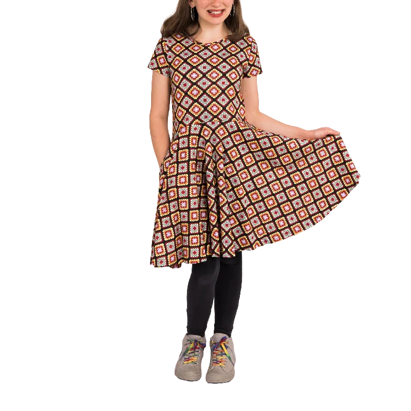 Granny Squares Kids Twirl Dress [FINAL SALE]Prom Dress