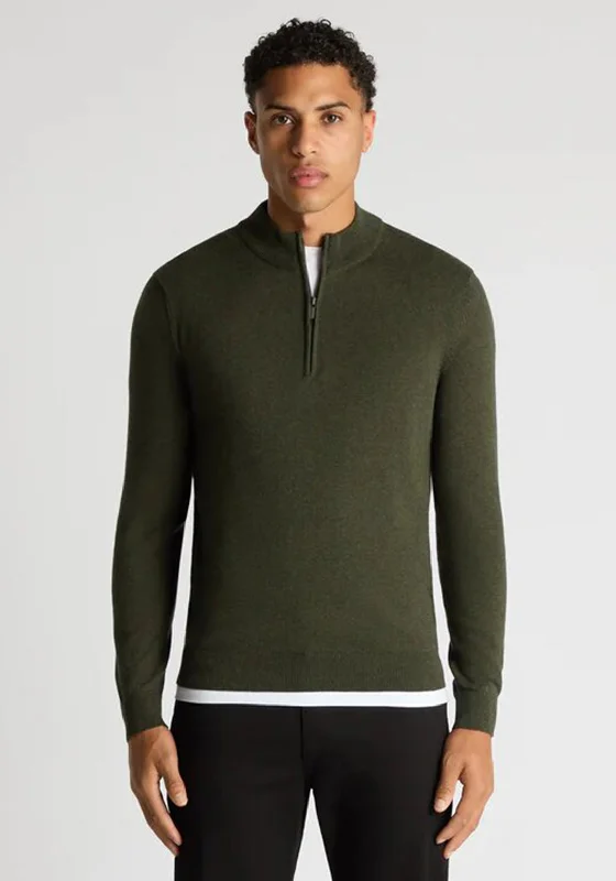 Remus Uomo Half Zip Sweater, Dark GreenHigh-Fashion Knit Tops