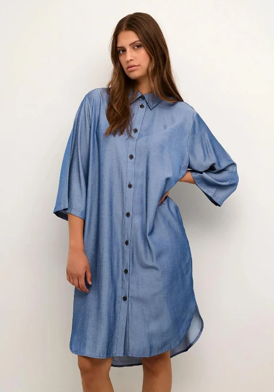 KAFFE Leonora Oversized Shirt Dress, Chambray BlueGolf Dress