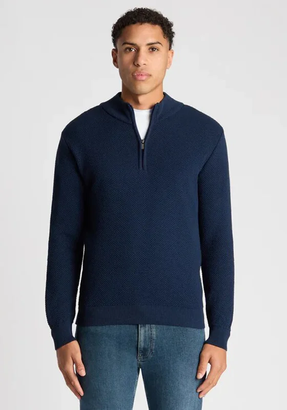 Remus Uomo Tapered Fit Half Zip Sweater, NavyFishing Knit Tops