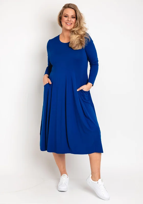 NOEN Round Neck Midi Jersey Dress, CobaltInsulated Dress