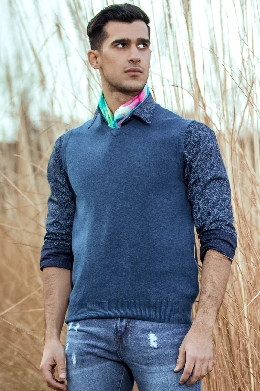 Gents Sweater In Blue SKU: SA560-BLUESummer Knit Tops