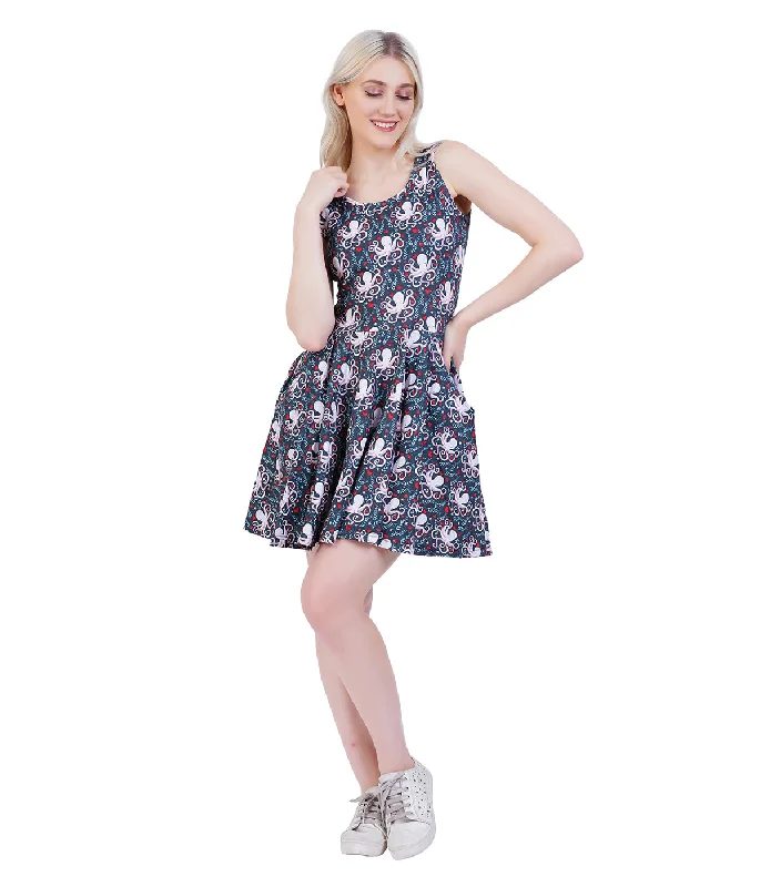 Floral Octopus Skater DressCocktail Dress