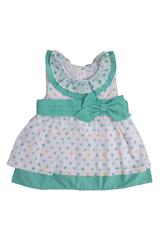 Sardon Baby Girl Polka Dot Dress and Pant Set, GreenCocktail Dress