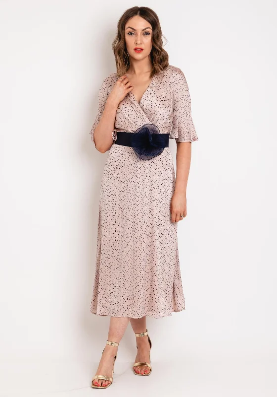 Role Mode Vilasi Polka Dot Midi Dress, NudeDesigner Dress