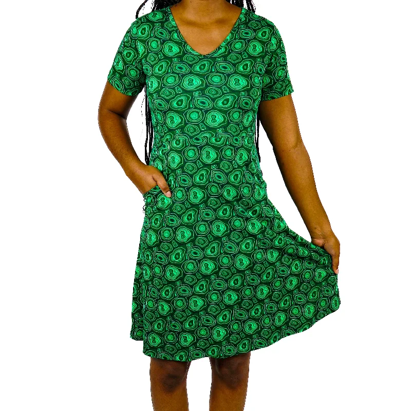 Malachite A-Line Dress (With Waist Seam) [FINAL SALE}Gypsy Dress