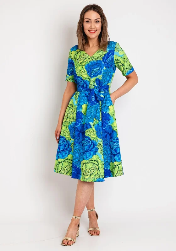 Coco Doll Judy Floral Midi Dress, Royal GreenTennis Dress