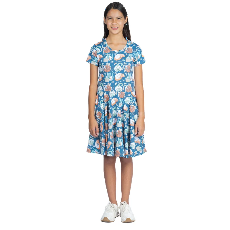 Science Cats Kids Twirl DressLace Dress