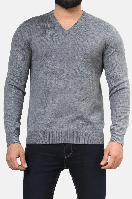 Gents Sweater In Grey SKU: SA520-GreyLace Knit Tops