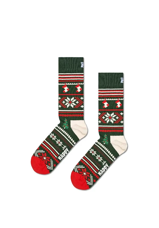 Happy Socks Christmas Sweater Socks, Dark GreenStatement Knit Tops