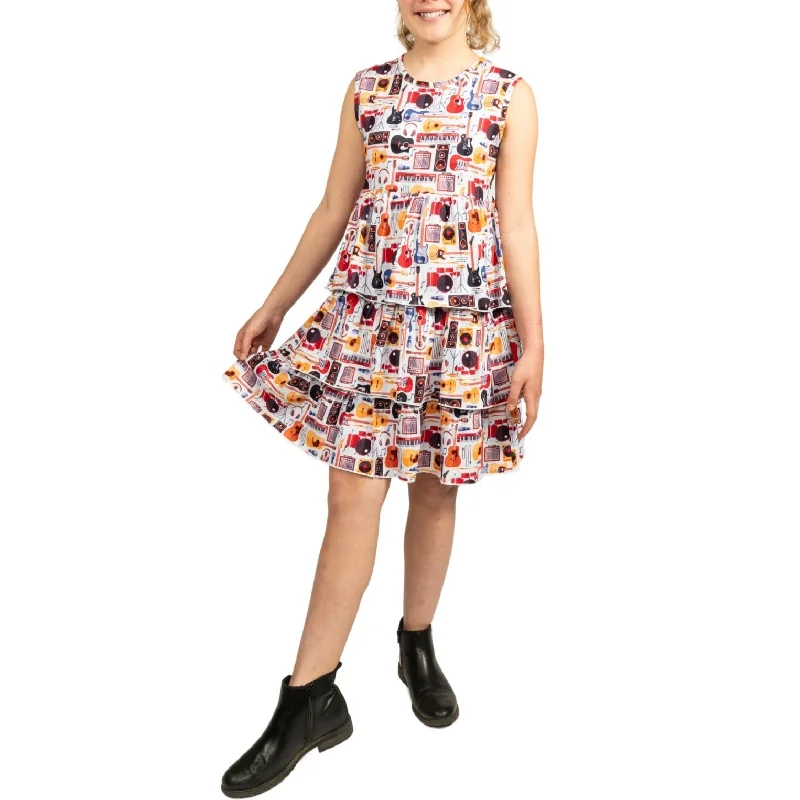 Musical Instruments Kids Layered Dress [FINAL SALE]Plaid Dress