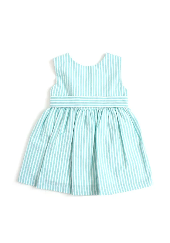 Sardon Baby Girl Stripe Sleeveless Dress, GreenCasual Dress