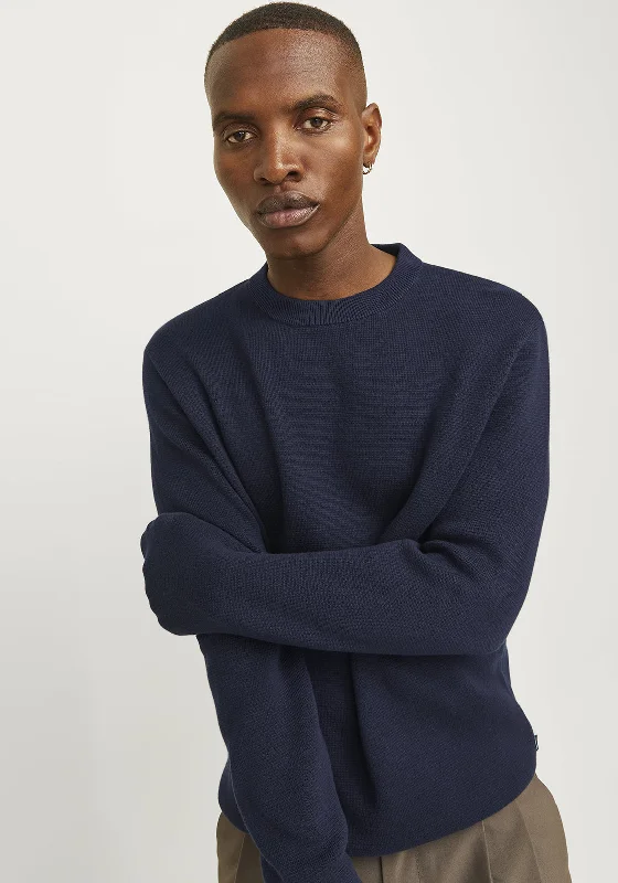 Jack & Jones Merino Knit Crew Neck Sweater, Night Sky NavyEmbroidered Knit Tops