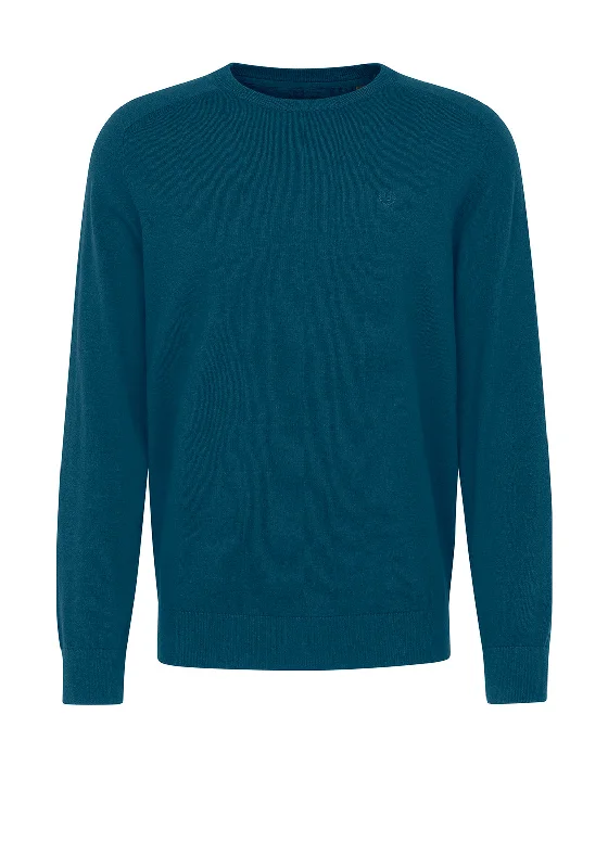 Bugatti Fine Knit Round Neck Sweater, TealBoat Neck Knit Tops