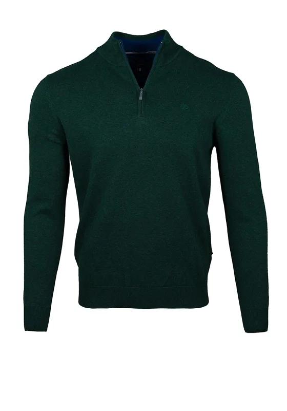 Andre Tory Half Zip Sweater, Forest GreenBranded Knit Tops