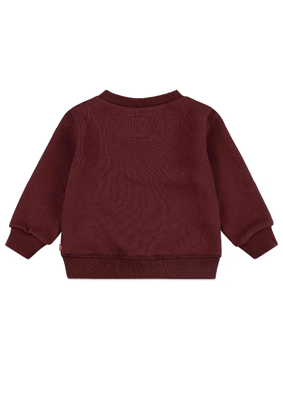 Levi’s Baby Boy Long Sleeve Logo Sweater, Chocolate TruffleFrench Terry Knit Tops