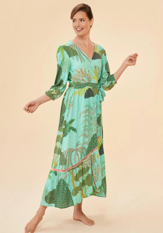 Powder Secret Paradise Wrap Dress, AquaRunning Dress