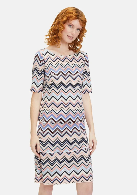 Betty Barclay Chevron Tiered Dress, Multi-ColouredHigh-visibility Dress