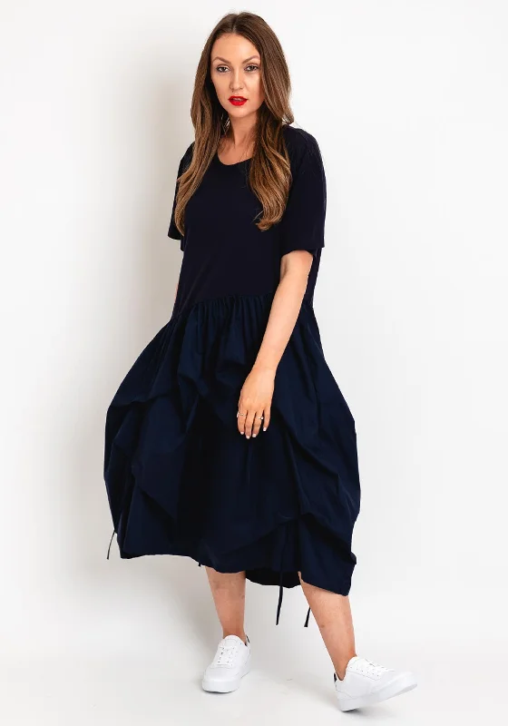 Natalia Collection One Size Taffeta Skirt Midi Dress, NavyHiking Dress