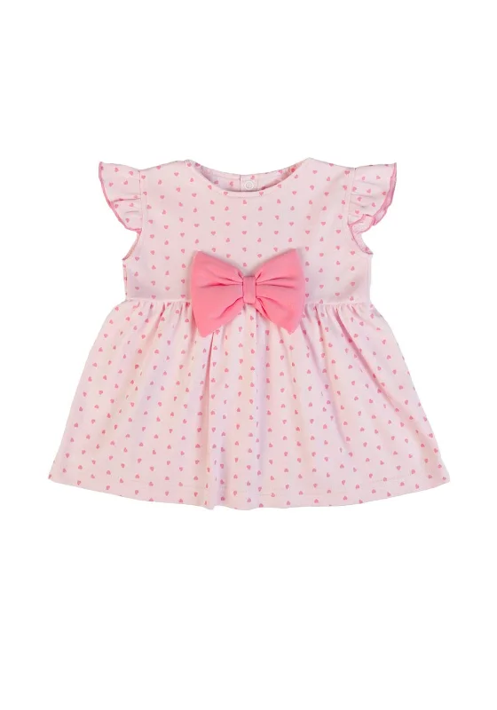 FS Baby Girl Heart Print Short Sleeve Dress, PinkProm Dress