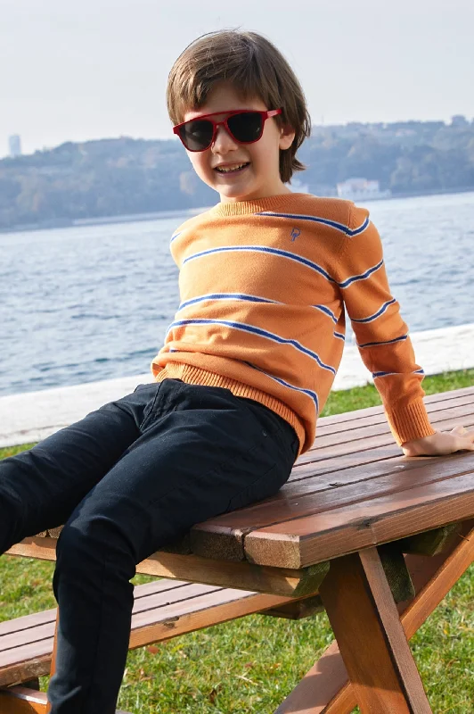 Boys Sweaters In Orange SKU: KBE-0162-ORANGEMohair Knit Tops