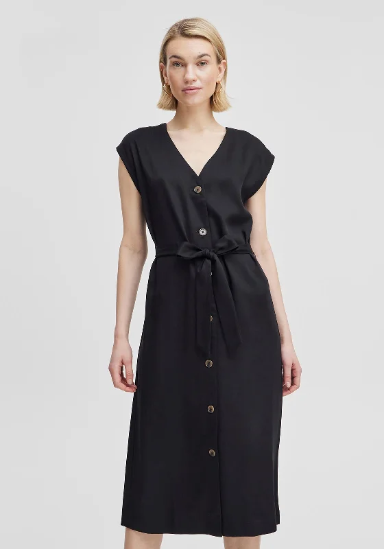 B.Young Ilini Tie Waist Midi Dress, BlackBall Dress