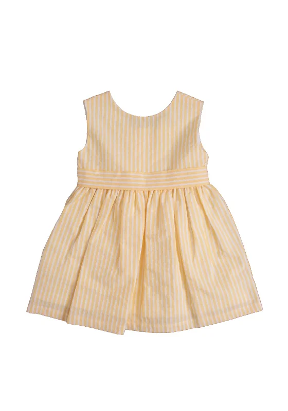 Sardon Baby Girl Stripe Sleeveless Dress, YellowModern Dress