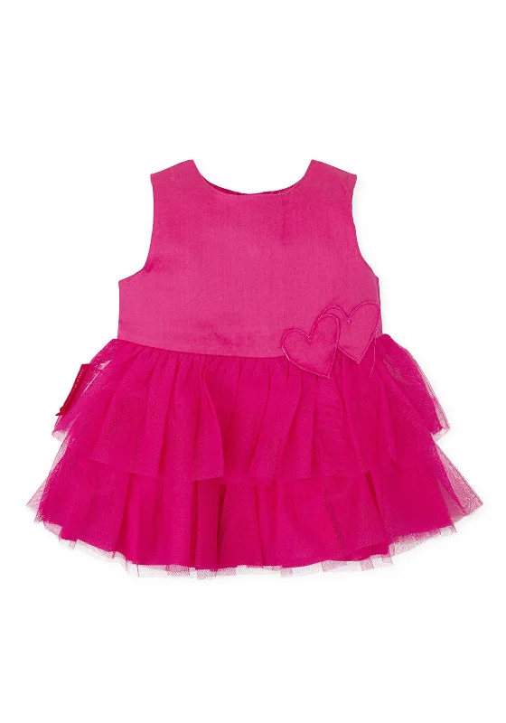 Agatha Ruiz De La Prada Girl Tulle Heart Dress, PinkOpaque Dress