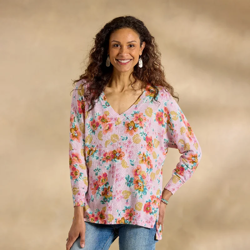 Floral Johanna Sweater, PetiteFitted Knit Tops