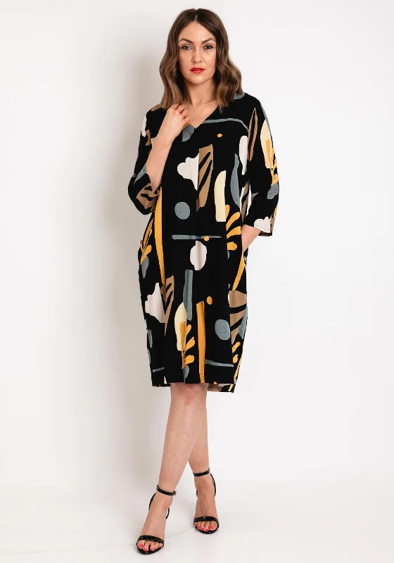 Masai Nodetta V-Neck Print Knee Length Dress, ButterscotchUtility Dress