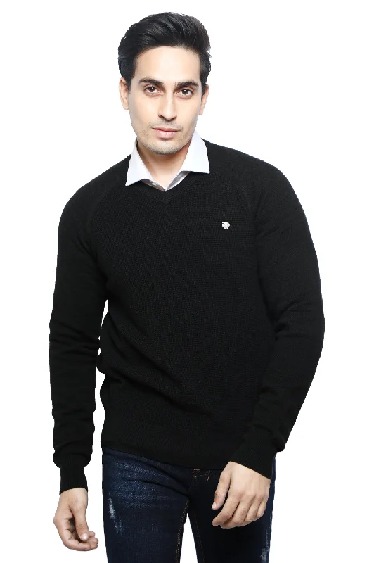 Gents Sweater SKU: SA533-BLACKCable Knit Tops