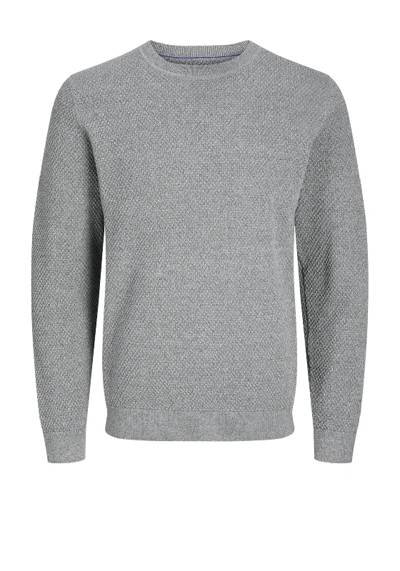 Jack & Jones Noah Knit Crew Neck Sweater, Light Grey MelangeSilk Knit Tops