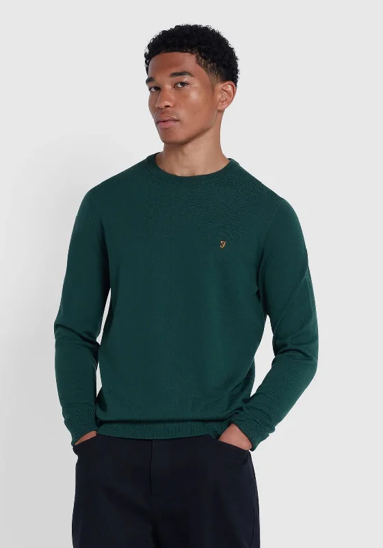 Farah Mullen Merino Wool Crew Neck Sweater, Botanic GreenFestival Knit Tops